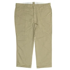 RED KAP Men's Beige Work Pants Straight 46x31 Polyester Blend Zip Solid