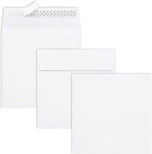 6x6 White Square Envelopes Self Seal - 25 Pack - Heavy-Duty 28lb Paper