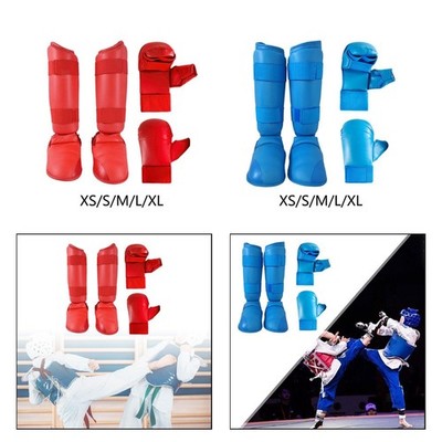 Taekwondo Sparring Gear Set Boxhandschuhe Schienbeinschoner für Sanda NEU