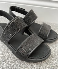 SKECHERS Womens Foamies Footsteps Glam Vibes Sandals Black UK 5 Used Comfy