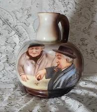 CLEARANCE! Men Playing Dice 6 1/2" Jug Pitcher CAC Belleek Lenox Hand Painted