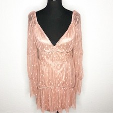 ASOS Design pink polka dot sheer mesh overlay dress size 8 NWT