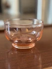 Pink Depression Etched Glass Footed Bowl with A Delicate Floral Detail