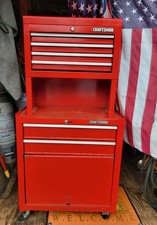 Vintage Craftsman Rolling Red Tool Chest Cabinet Combo 6 Drawer Steel Box Usa Vintage Craftsman Rolling Red Tool Chest Cabinet Combo 6 Drawer Steel Box Usa