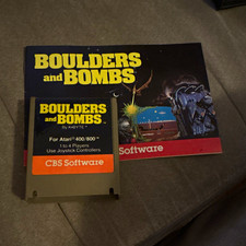 CBS Software Boulders and Bombs (Atari 400/800, 1983) Cartridge & Manual image