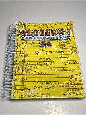 Algebra 1 A Teaching Textbook 2.0 Large Spiral Greg Sabouri Clean No Marks 