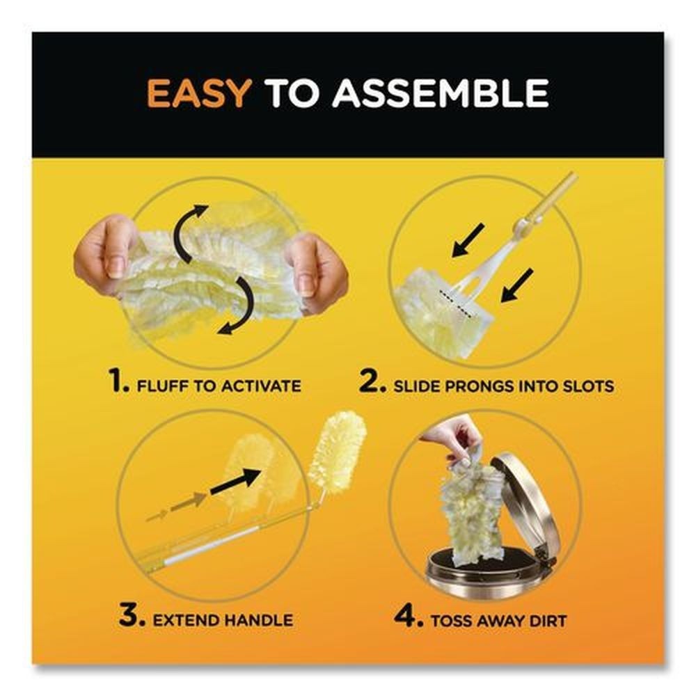 Swiffer 08109 6" Handle Heavy Duty Dusters Starter Kit with 2 Dusters (4/CT) New