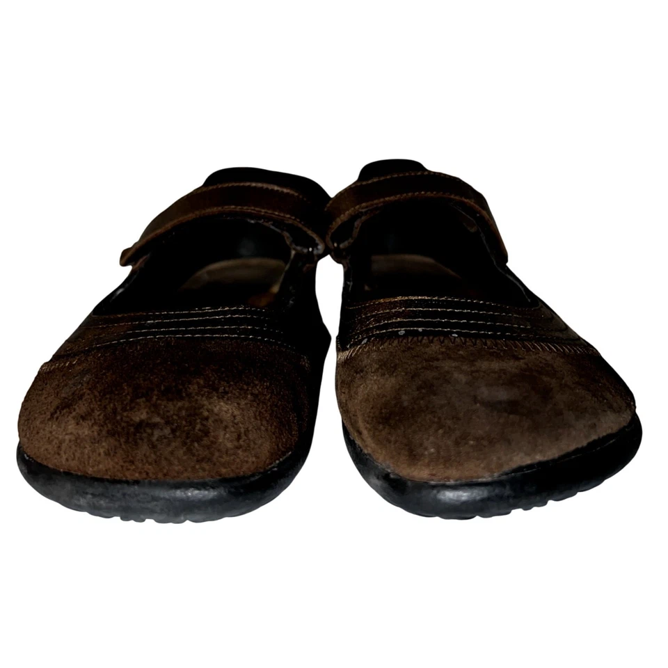 NAOT Zapatos Para Mujer Talla 9/40 Marrón Gamuza Bronce Cuero KIREI Mary Janes Planos Foto 4 de 4