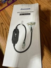 3 FT Lighted GFCI Extension Cord with 3 Power Outlets,12/3 SJTW Heavy Duty Black