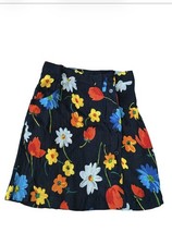 Vibrant Cotton Express Floral Button Up Skirt with Side Pockets NWT