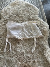 Vintage Grenier White Laced Elegant Moments Lingerie Garter Belt Leg Straps M