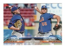 P.J. Conlon / Corey Oswalt US13 2018 Topps UpdateRC Rookie New York Mets Card