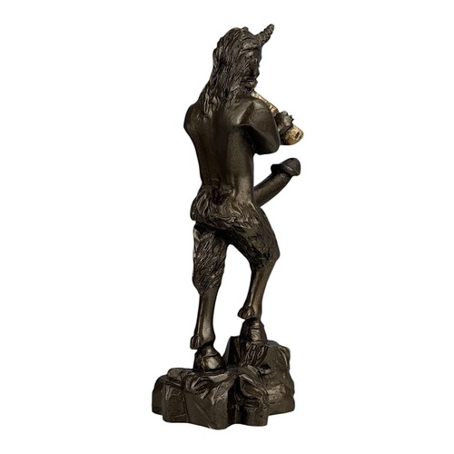 Pan Greek Nude God of Nature Faunus Phallus Statue Sculpture Bronze Color 7in - Picture 5 of 9
