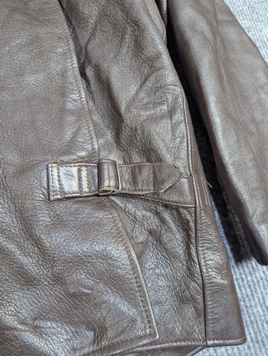 Vintage Gibson & Barnes Flight Jacket Mens 52 Brown Leather Full Zip Aviator - Picture 9 of 14