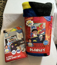 NEW IN PACKAGE Ryan's World Blanket 62x90  3 PC Galaxy Explorers Twin Sheet Set
