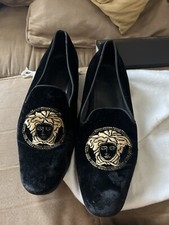 Versace Medusa Velvet Loafers DSU6488 - Black Size 9.5US