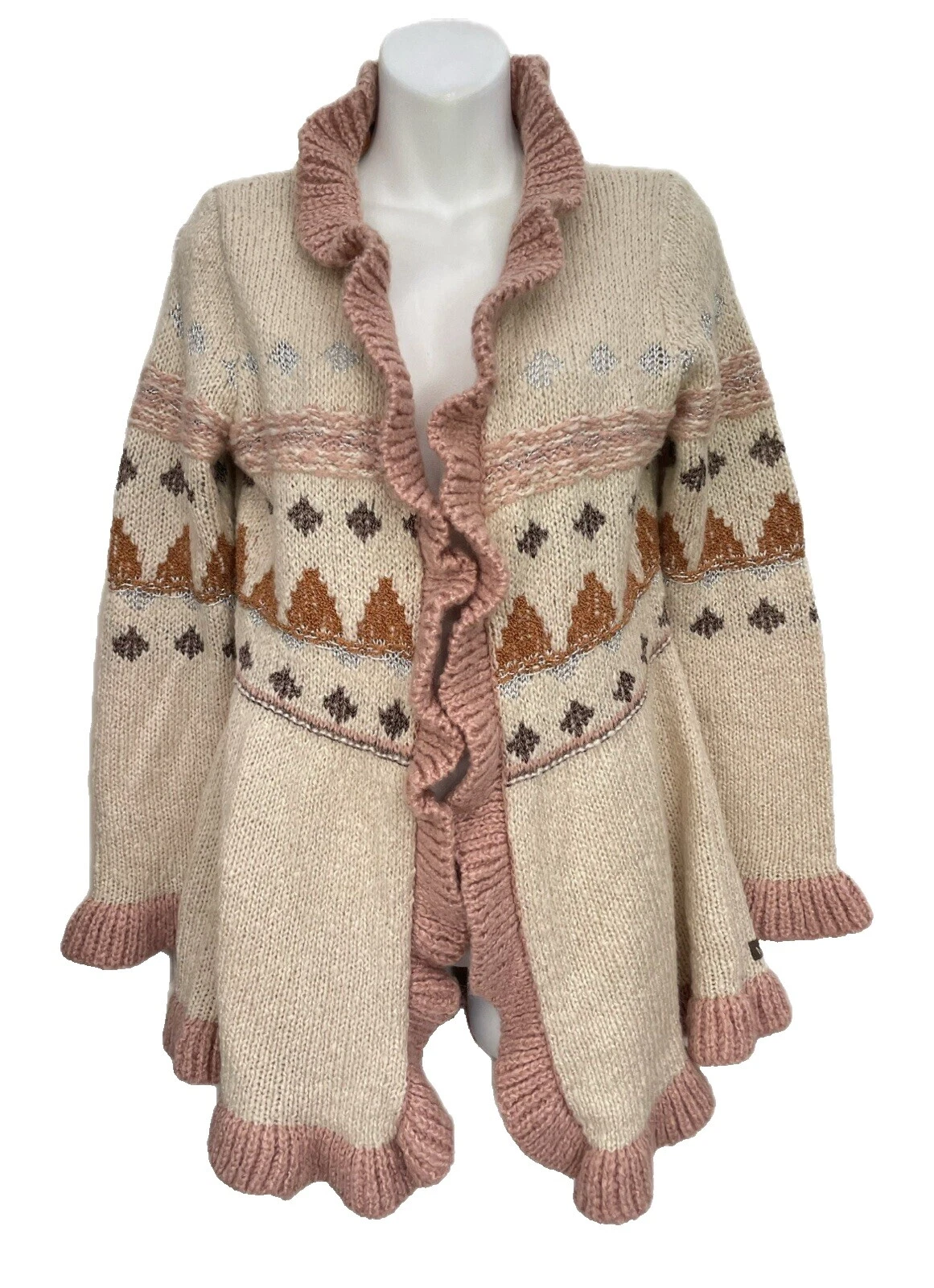 Cardigan Sweaters Geometric Wool for Women