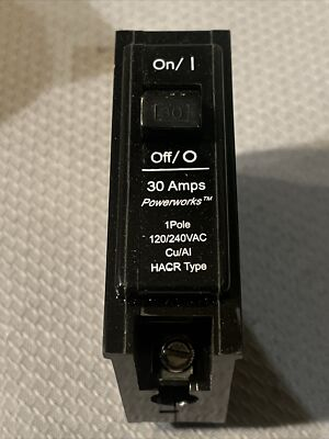 #ad PowerWorks 30 Amp 1 Pole Circuit Breaker New $8.99