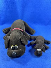 Vintage 1980's TONKA Pound Puppy Dogs DARK BROWN Plush Puppies w/Red Carrier