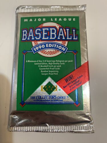 ⚾️⚾️⚾️(1) 1990 Upper Deck Baseball Cards Wax Pack FREE SHIPPING 🔥🔥🔥 - Picture 1 of 3