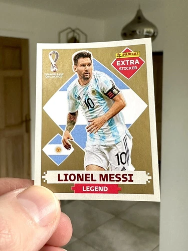 Lionel Messi Panini Mondiali 2022 EXTRA STICKER Leggenda Oro Ottime Condizioni
