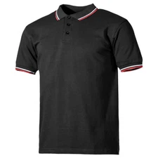 Pro Company Polo Shirt with Red and White Stripes Mens Urban Outdoor Black