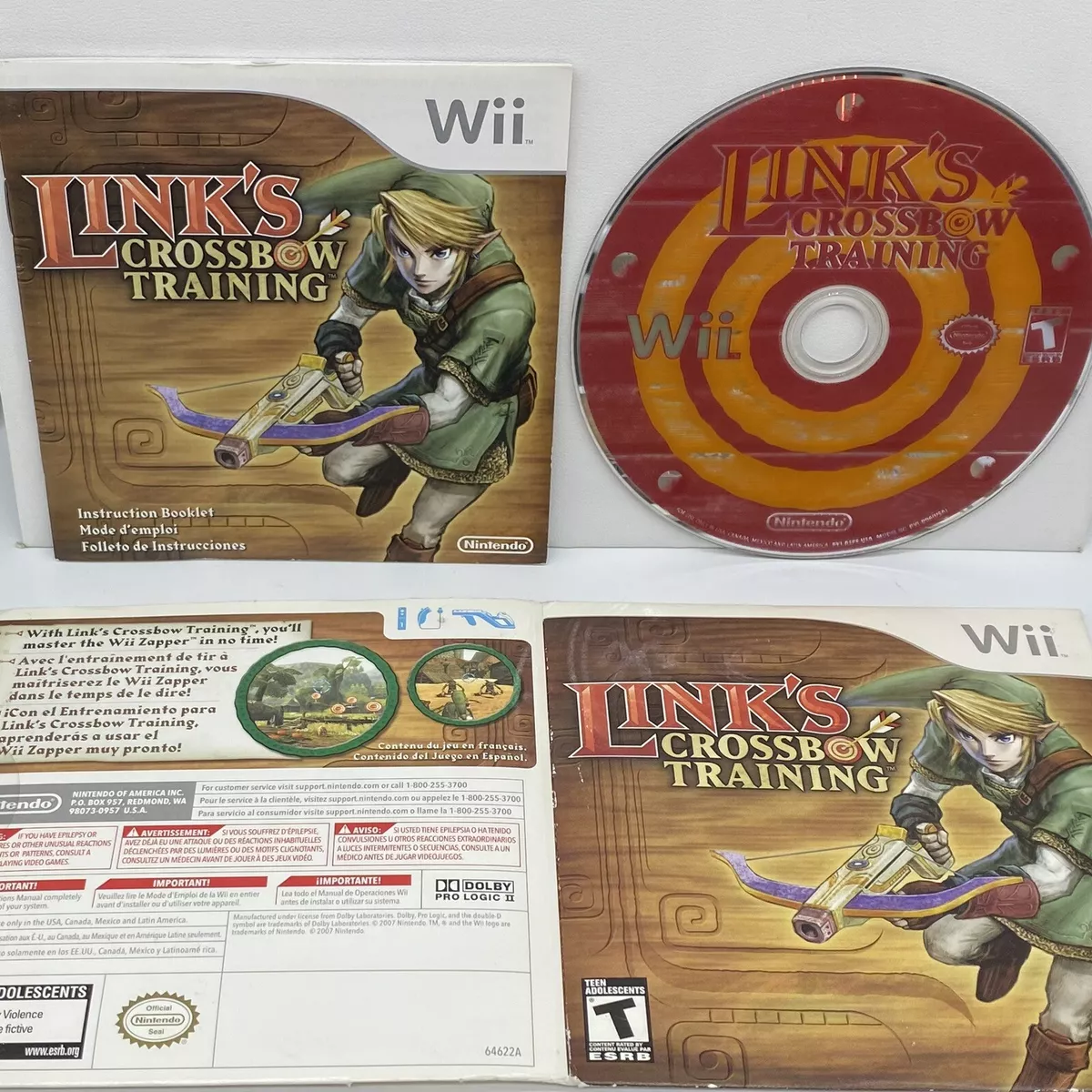 Legend of Zelda Link's Crossbow Training disc Wii