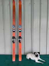 Vintage Olin Mark IV Downhill Skis 180cm Tyrolia 260 Bindings Orange Blue  USA