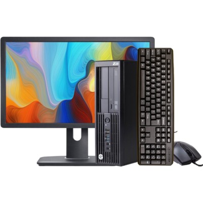 HP Desktop Computer PC SFF 8GB RAM 250GB HD 20in LCD Windows 10 DVD/RW Wi-Fi