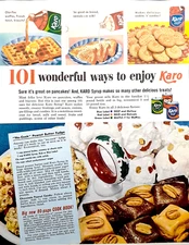 Karo pancake syrup Ad vintage 1953 original peanut butter fudge advertisement
