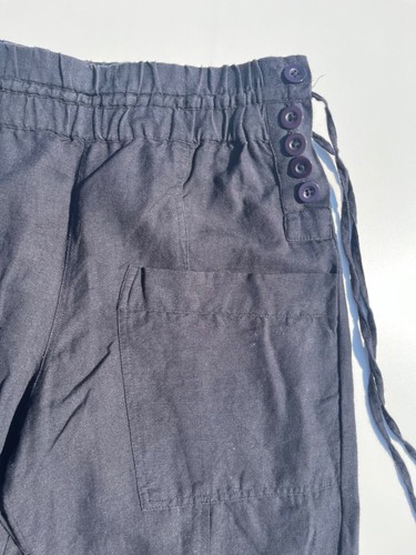 apiece apart new york Leinen Patch Pocket Cropped Schwarz Hose Pants - Bild 2 von 11