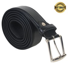 Leatherboss Genuine Leather Men Big and Tall Size 62'' Jeans Belt, Black