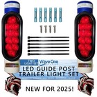 Wave One Marine | Boat Trailer Guide Post Led Pole Light Set, (Dot Sae Approved)