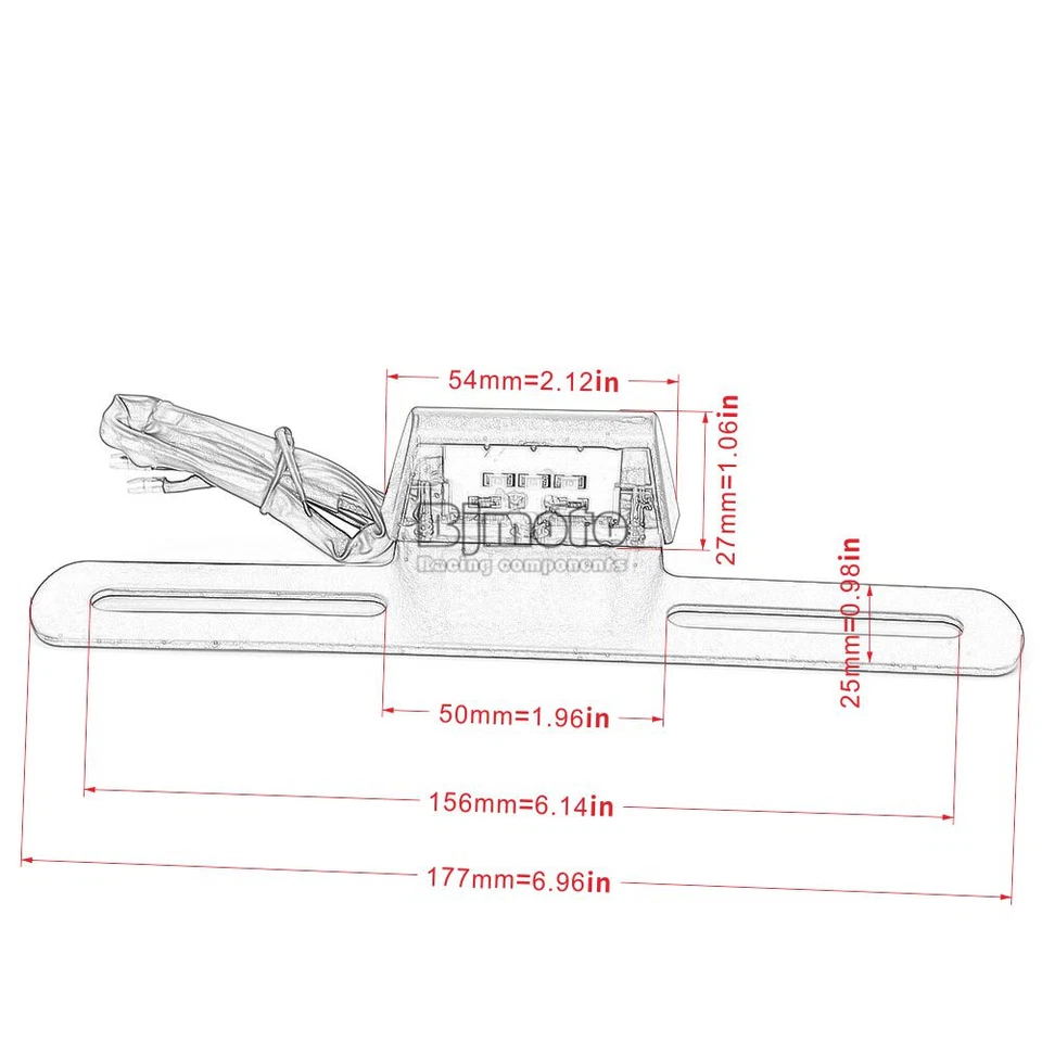 LED Rear Tail Light Motorcycle License Plate Brackets CNC Aluminum Number Plates Foto 3 de 4