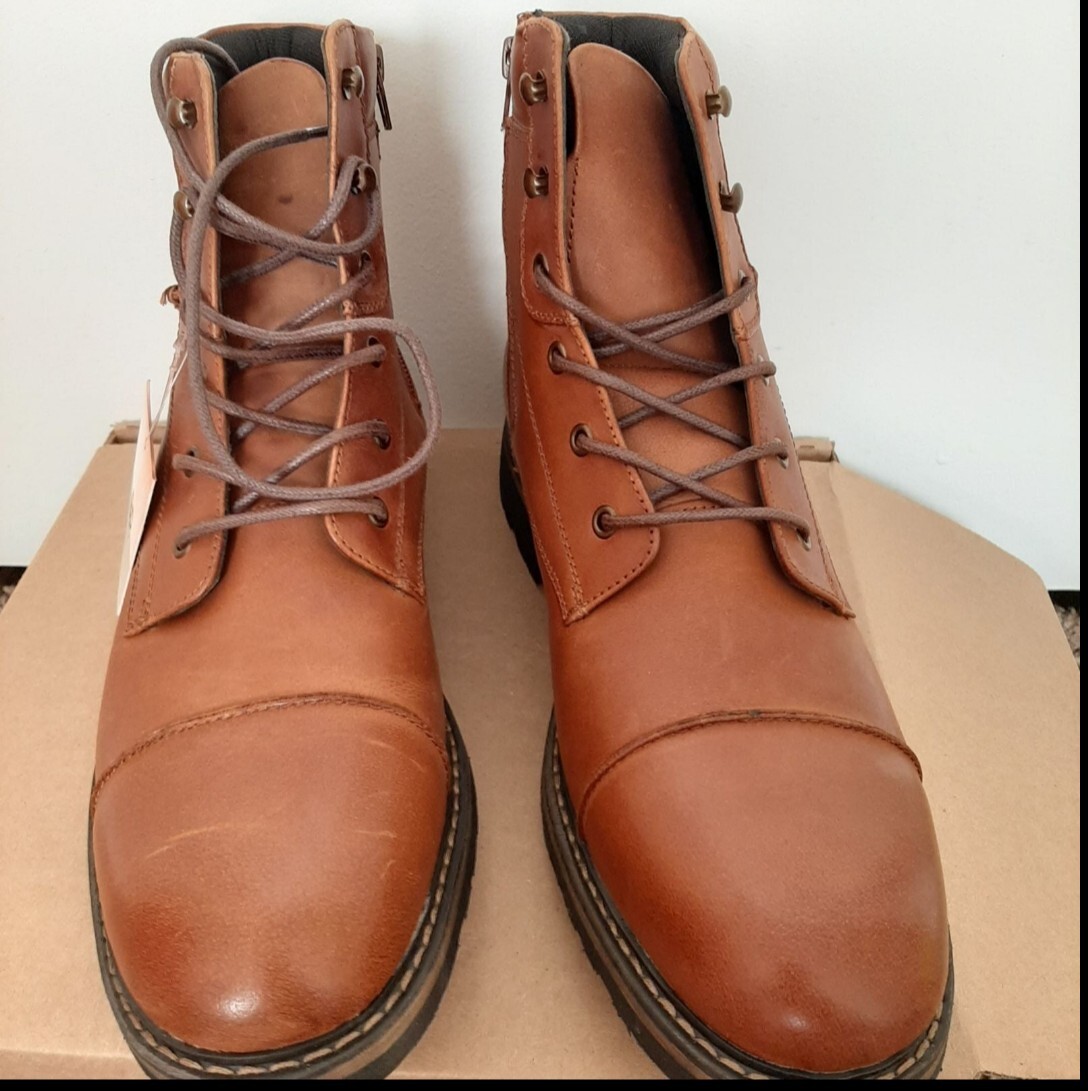 BP Mens Leather Derek Cap Toe Boots 12 (45 Eur) NEW DARKO STANDARD WIDTH - Genuine Leather Cap Toe Boot | Thomas  main image 3