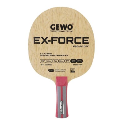Gewo EX-FORCE PBO-PC OFF table tennis blade, FL handle