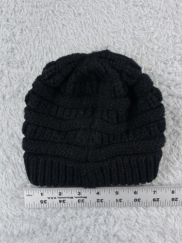 C.C Exclusive Kids Beanie Toque Youth One Size Black Knit Acrylic Ski Made Korea - Picture 4 of 8