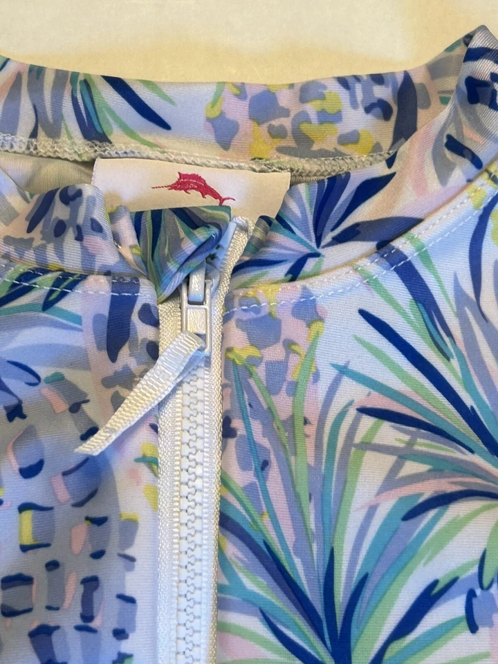 Traje de baño Tommy Bahama de una pieza con protección contra erupciones para niñas talla grande 10-12 Foto 2 de 4