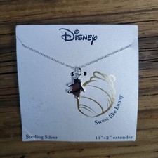 Disney Winnie The Pooh Sterling Silver Necklace - 16" 2" Extender Chain