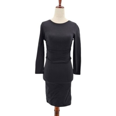 ATM Womens XS Dress Pima Cotton Black Fitted Jersey Mini Dress Cocktail  Party | eBay