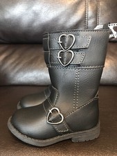Brand New Adorable Little girls Tall Black Boots With Side Zipper Size 5