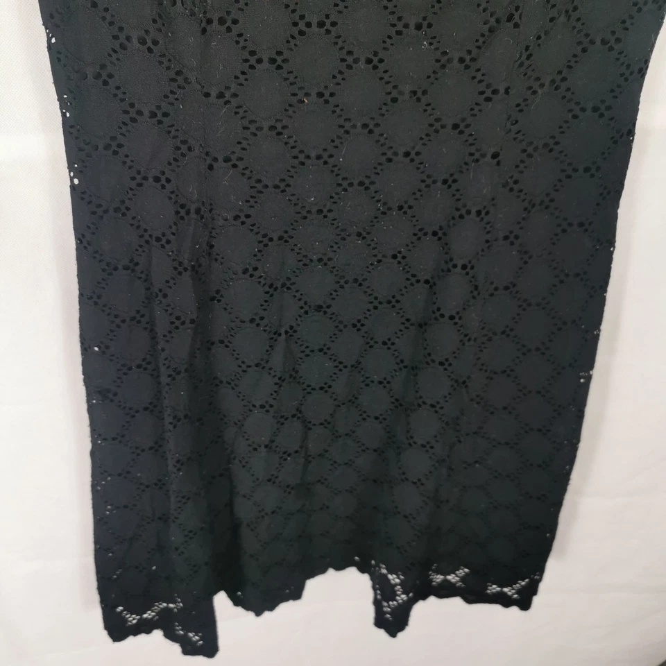 Ladies Dress Size 12 14 RONNI NICOLE Black Embroidered Broderie Anglaise - Image 3 of 4