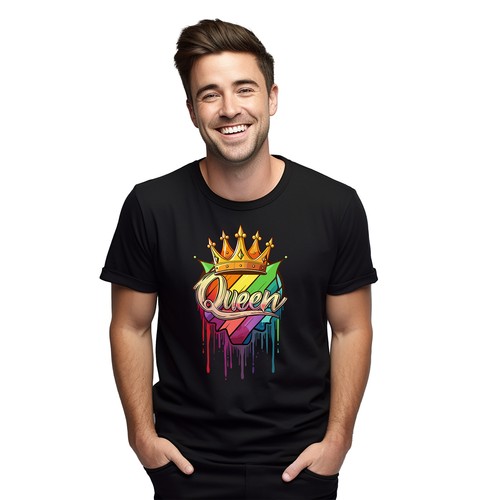 Pride_54 Rainbow Crown Funny T-shirt - Wear Your Crown with Pride! Unisex Printe - Picture 7 of 46
