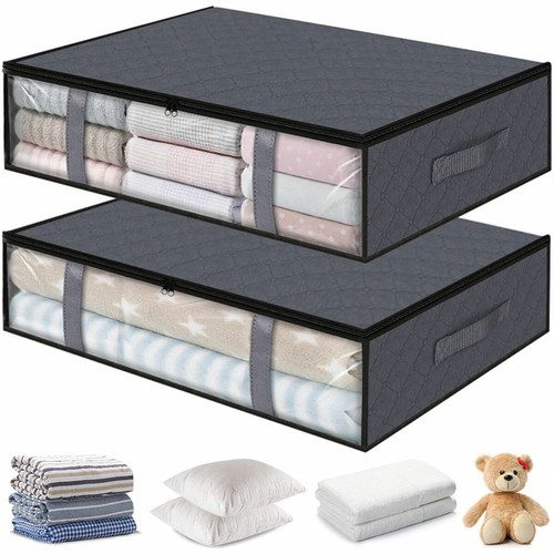 2pcs Organizer Under the Bed Storage Bags 40L Container Box for Clothes - Picture 13 of 17