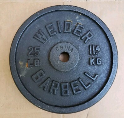 Vintage Weider Barbell Single Standard 25 Lb Plate