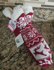 Slipper Socks Muk Luks Red Deer Size: S/M 6-8- NEW NWT