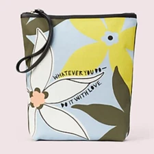 KATE SPADE NEW YORK x CLEO WADE Floral Pouch, BRAND NEW WITH TAGS, MSRP $128