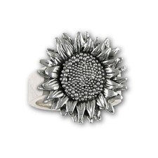 Sunflower Jewelry Sterling Silver Handmade Sunflower Ring SFTX4-R