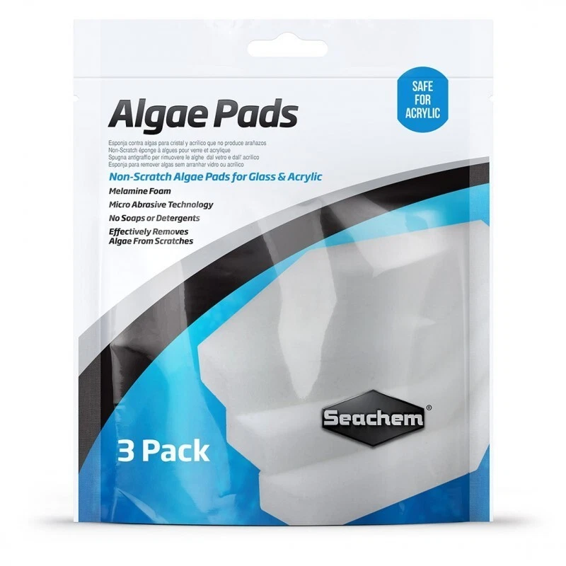 Seachem Algae Pads 3 Pack Aquarium Cleaning Algae Glass Acrylic Fish Tank