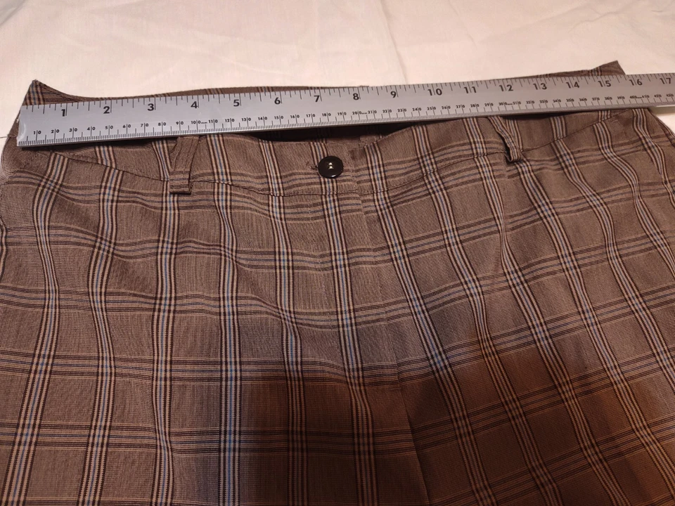 Chadwicks 棕色格子木乃伊控制。 女式阔腿裙/休闲裙 12 码 — 第 2/4 张图片